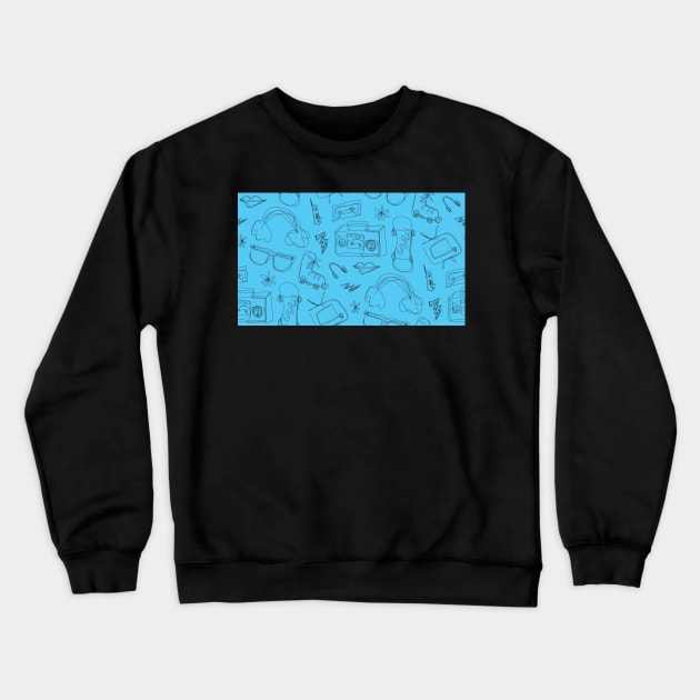 Retro 80's Continuous Contour Line Art Crewneck Sweatshirt by gloobella